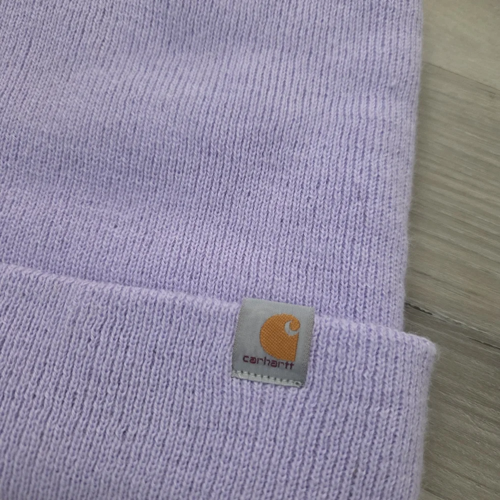 Carhartt Men’s Knit Insulated Cuffed Beanie One Size Lavender Spellout &‎ Logo